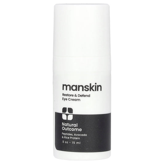 Natural Outcome, Man Skin, Restore & Defend Eye Cream, Fragrance Free, 0.5 oz (15 ml) - Image 1