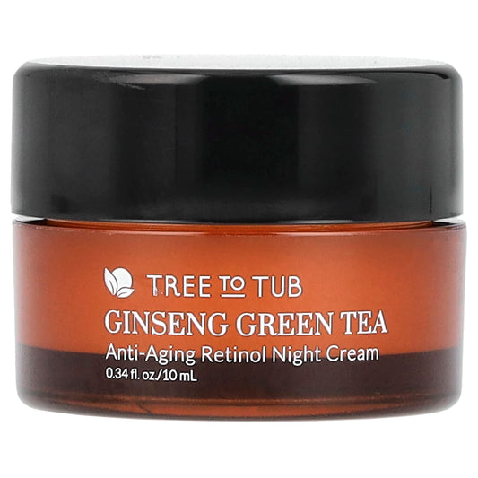 Tree To Tub, Ginseng Green Tea, Anti-Aging Retinol Night Cream, 0.34 fl oz (10 ml) - Image 1
