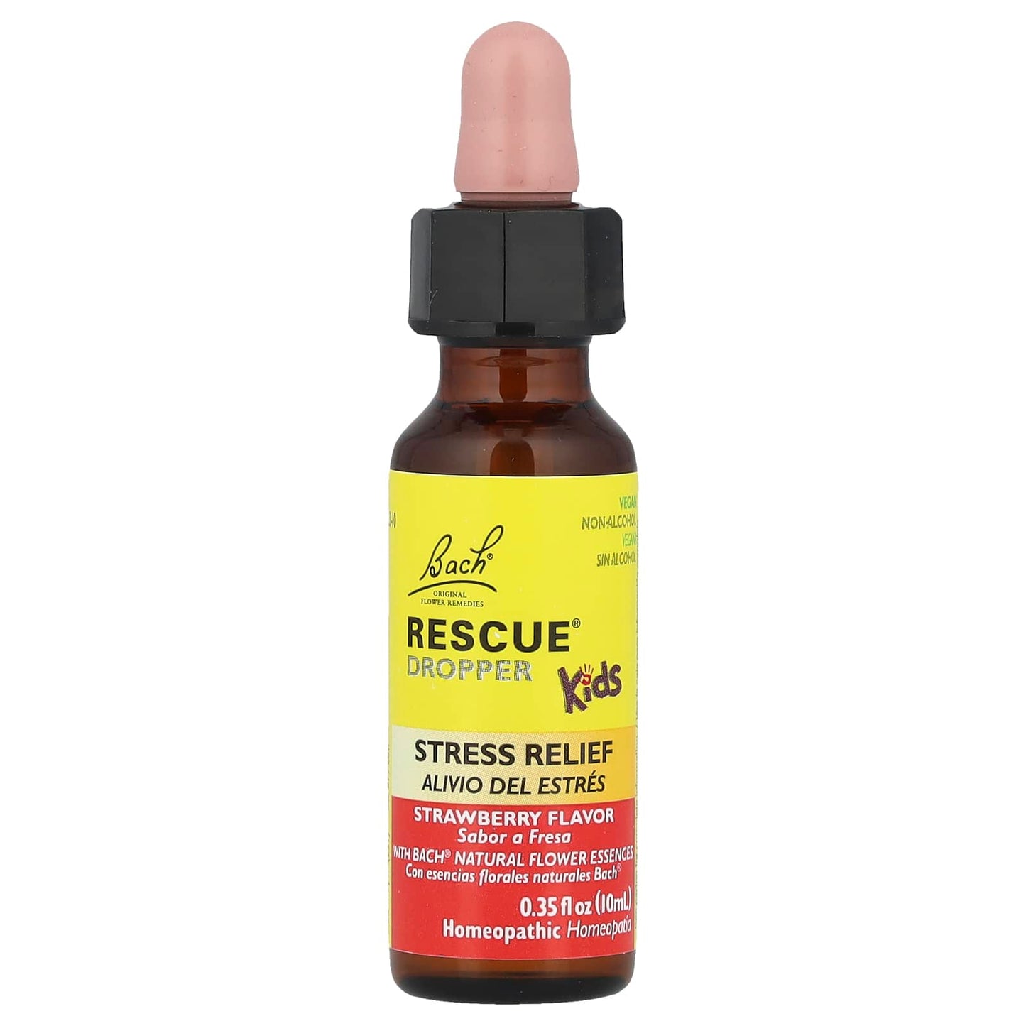 Bach Rescue Kids Dropper for Anxious Children, Stress Relief, Strawberry - Image 1