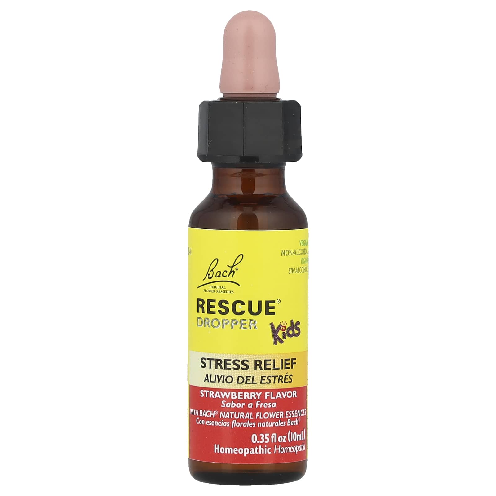 Bach Rescue Kids Dropper for Anxious Children, Stress Relief, Strawberry - Image 1