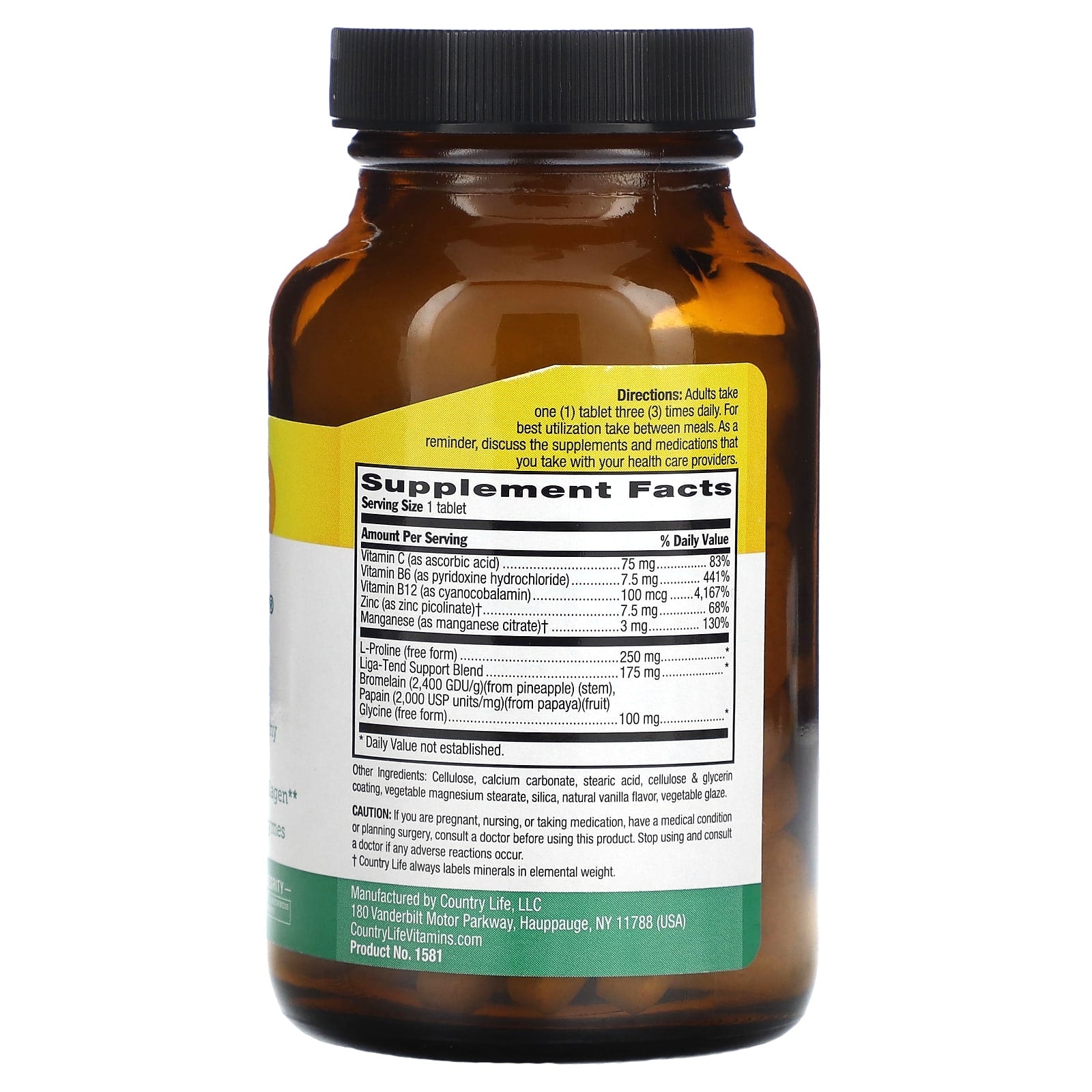 Country Life Liga-Tend, 100 Tablets for Healthy Ligaments - Image 2