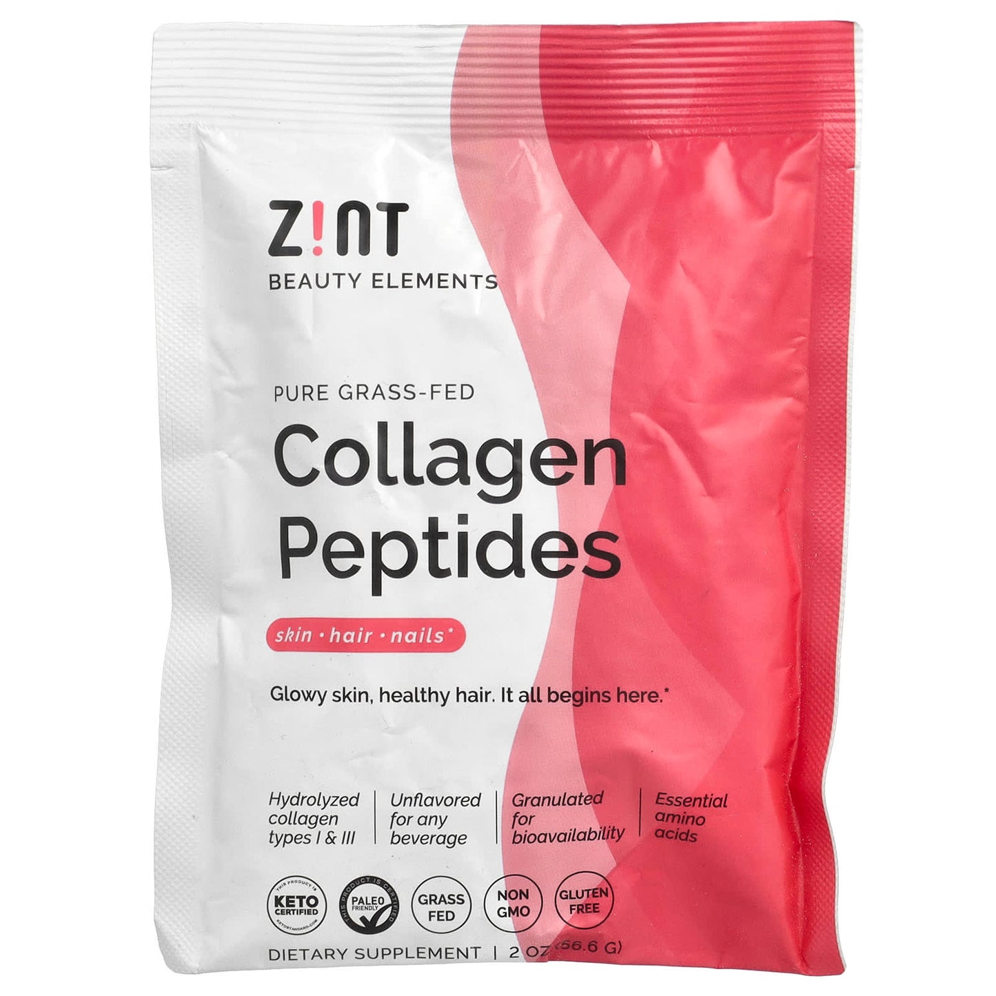 Zint, Pure Grass-Fed Collagen Peptides, Unflavored, 2 oz (56.6 g) - Image 1