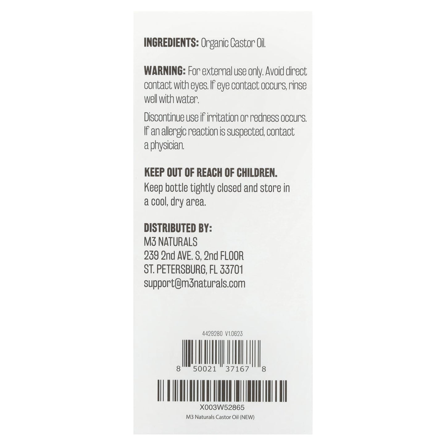 M3 Naturals, Castor Oil, For All Skin & Hair Types , 16.9 fl oz (500 ml) - Image 2