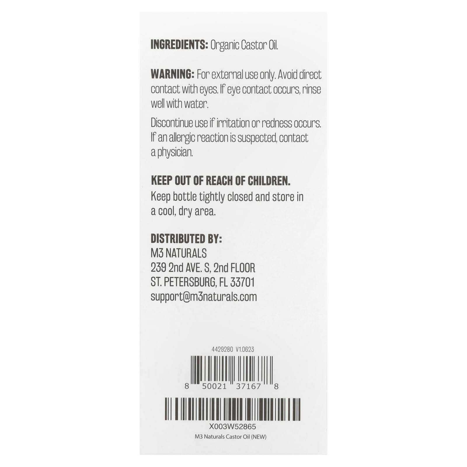 M3 Naturals, Castor Oil, For All Skin & Hair Types , 16.9 fl oz (500 ml) - Image 2