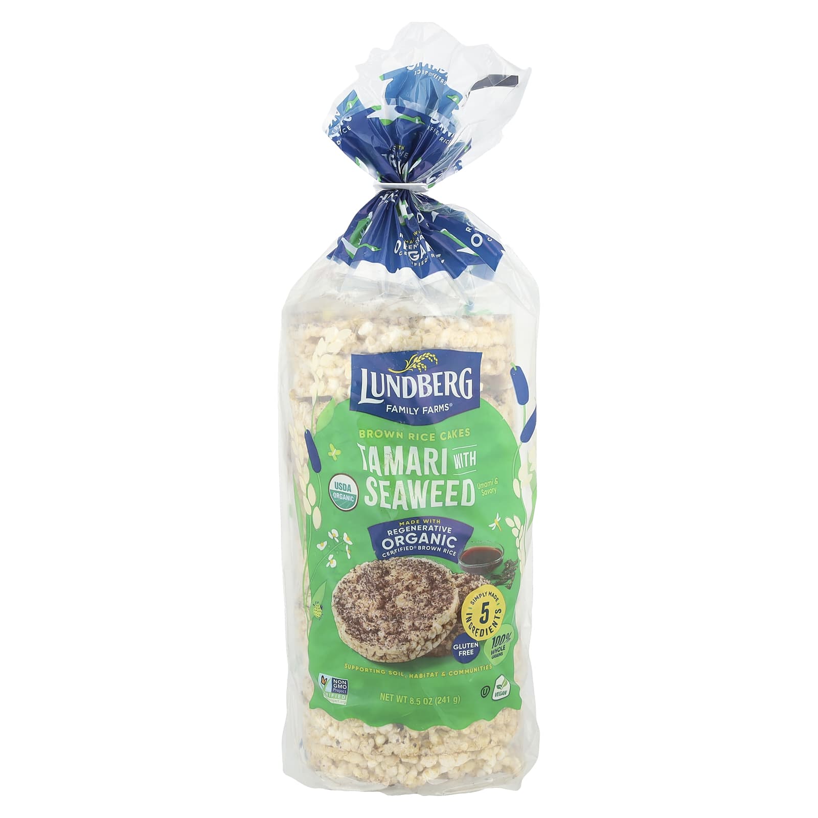 Lundberg, Organic Brown Rice Cakes, Tamari with Seaweed, 8.5 oz (241 g) - Image 1