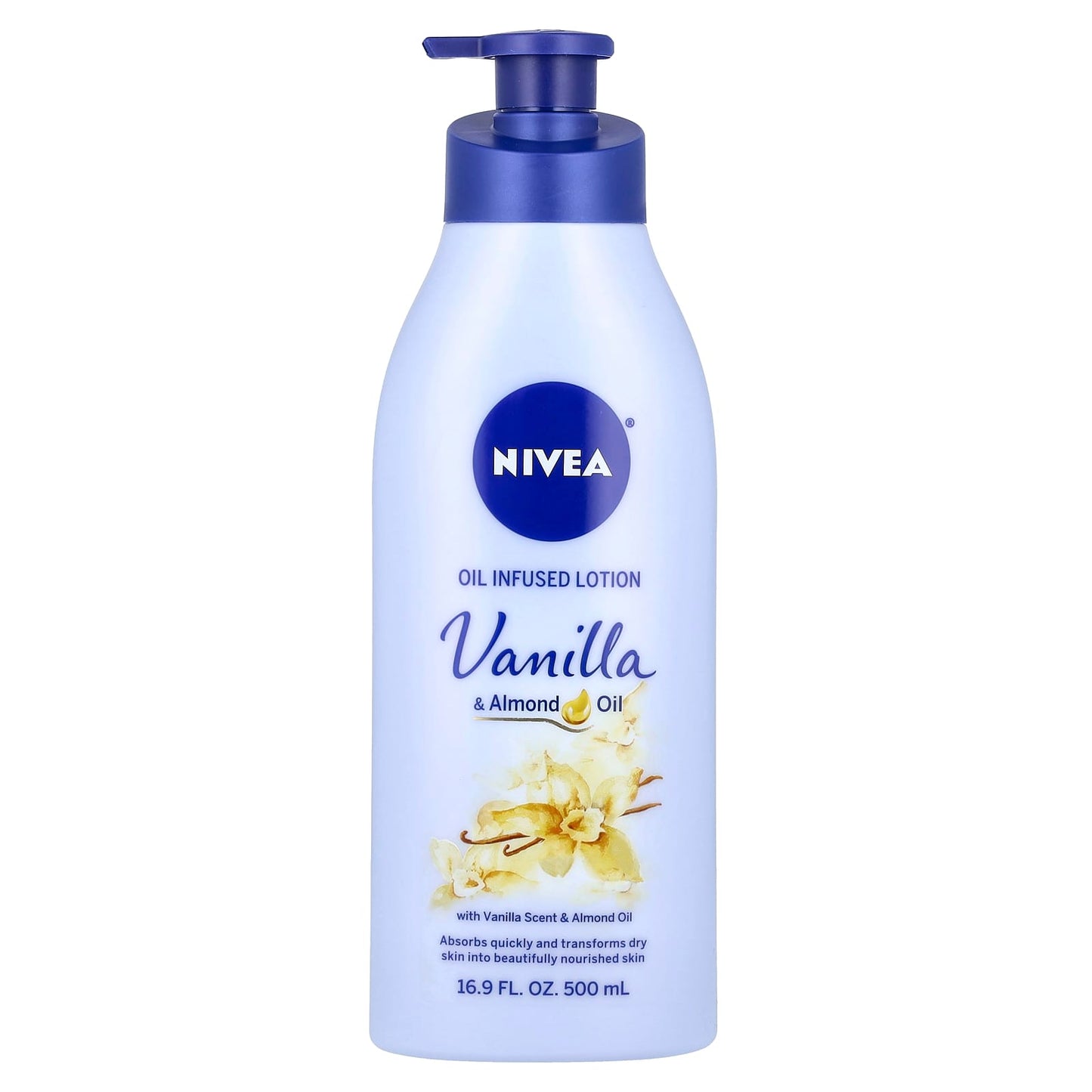 Nivea, Oil Infused Lotion, Vanilla & Almond Oil, 16.9 fl oz (500 ml) - Image 1