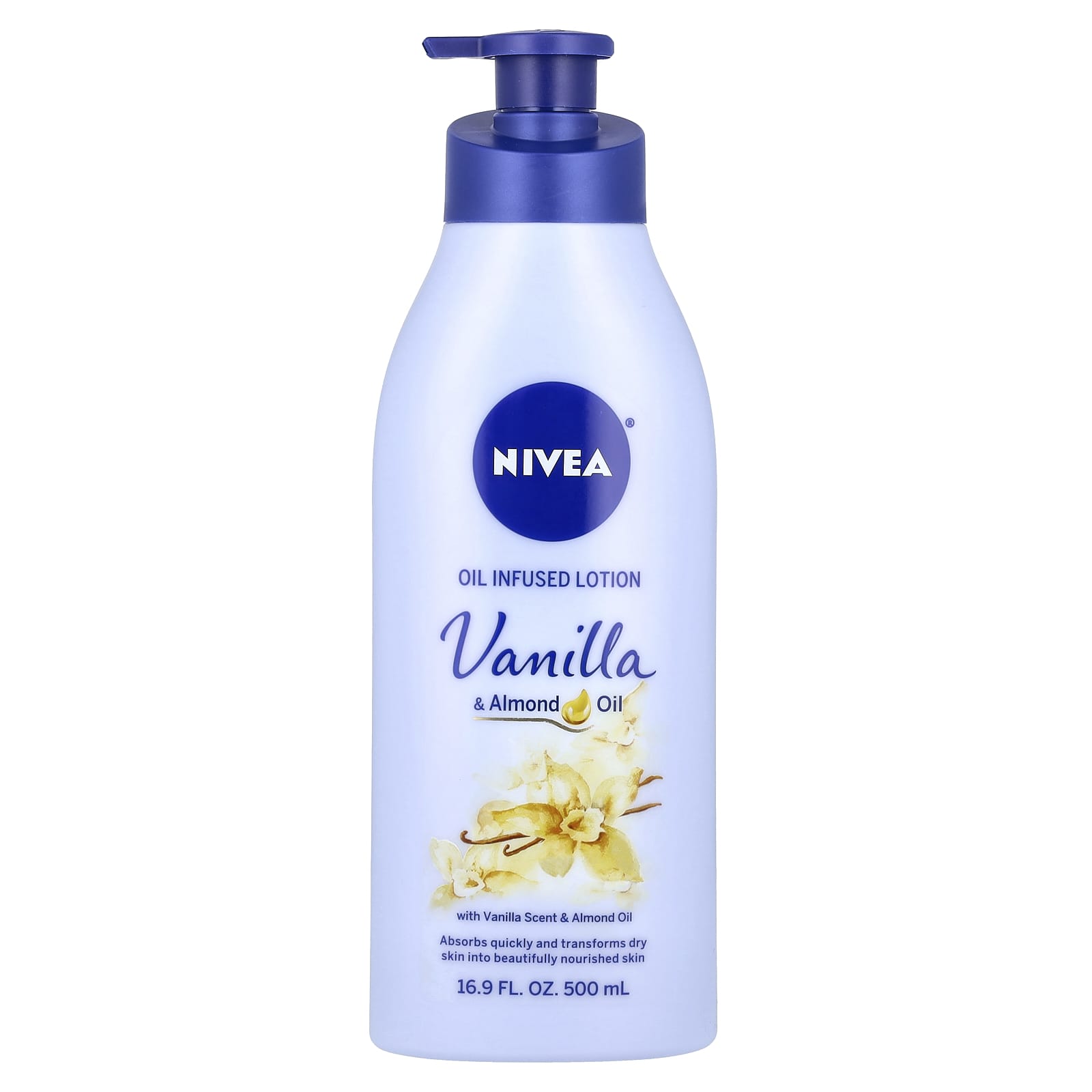 Nivea, Oil Infused Lotion, Vanilla & Almond Oil, 16.9 fl oz (500 ml) - Image 1