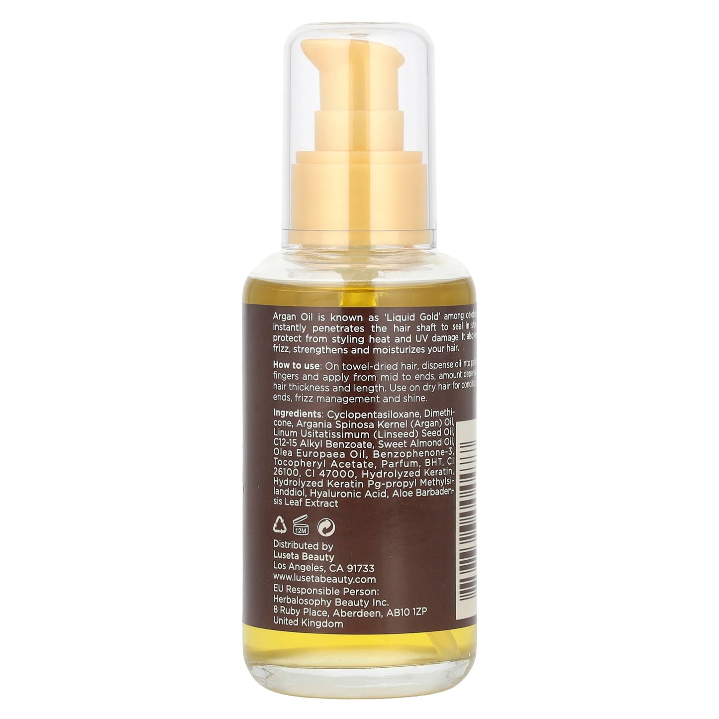 Luseta Beauty, Argan Oil, Hair Repair Serum, 3.38 fl oz (100 ml) - Image 2