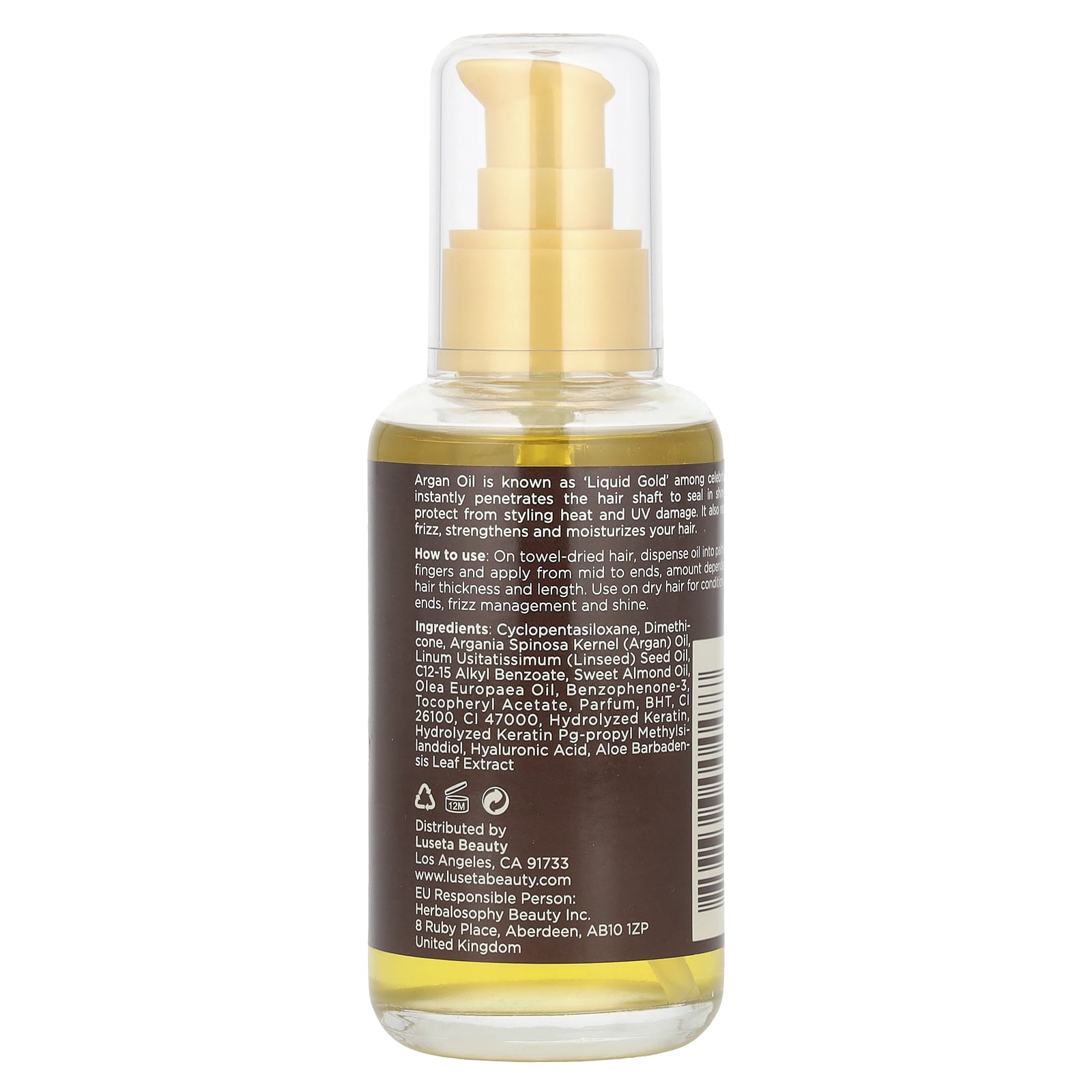 Luseta Beauty, Argan Oil, Hair Repair Serum, 3.38 fl oz (100 ml) - Image 2