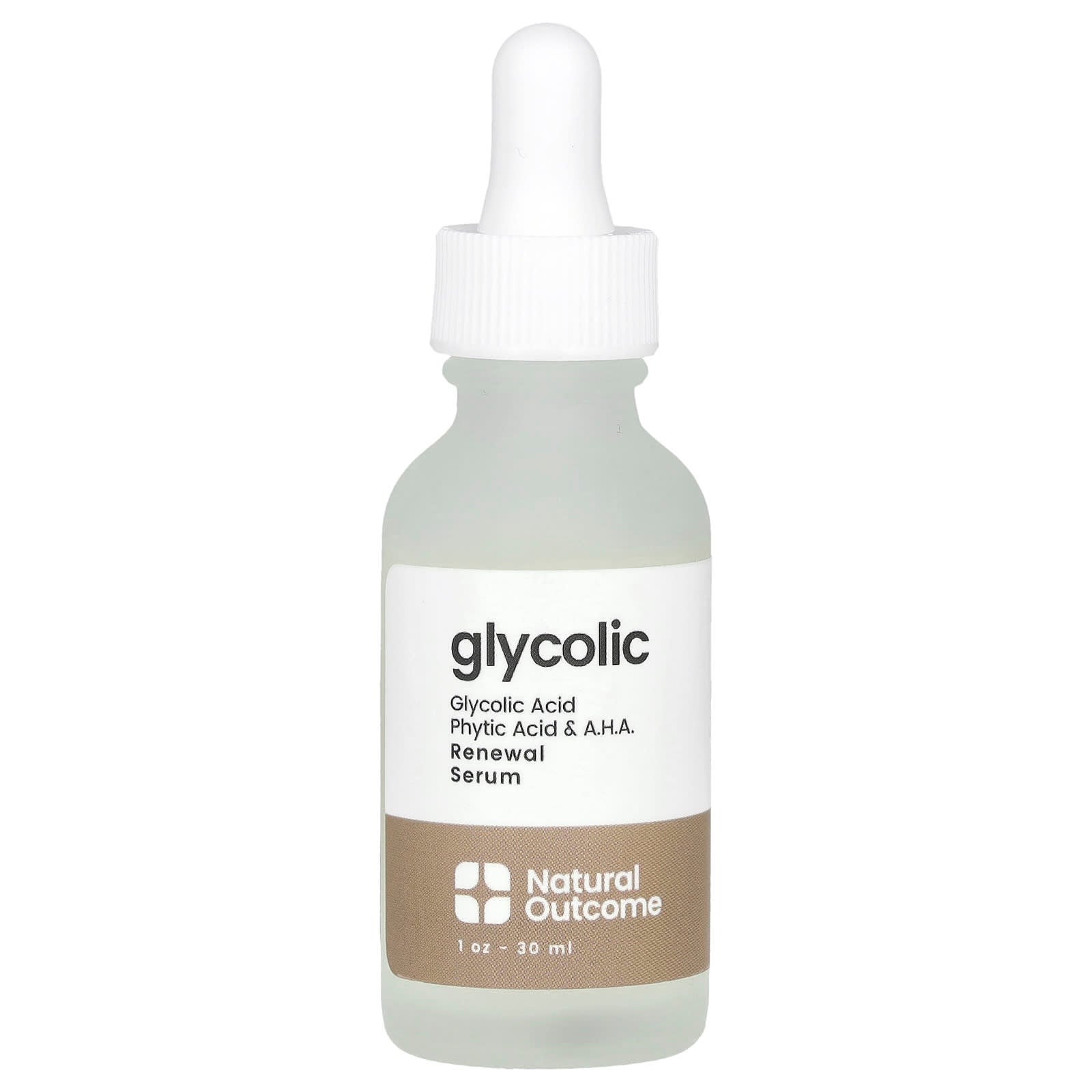 Natural Outcome, Glycolic, Renewal Serum, Fragrance Free, 1 oz (30 ml) - Image 1