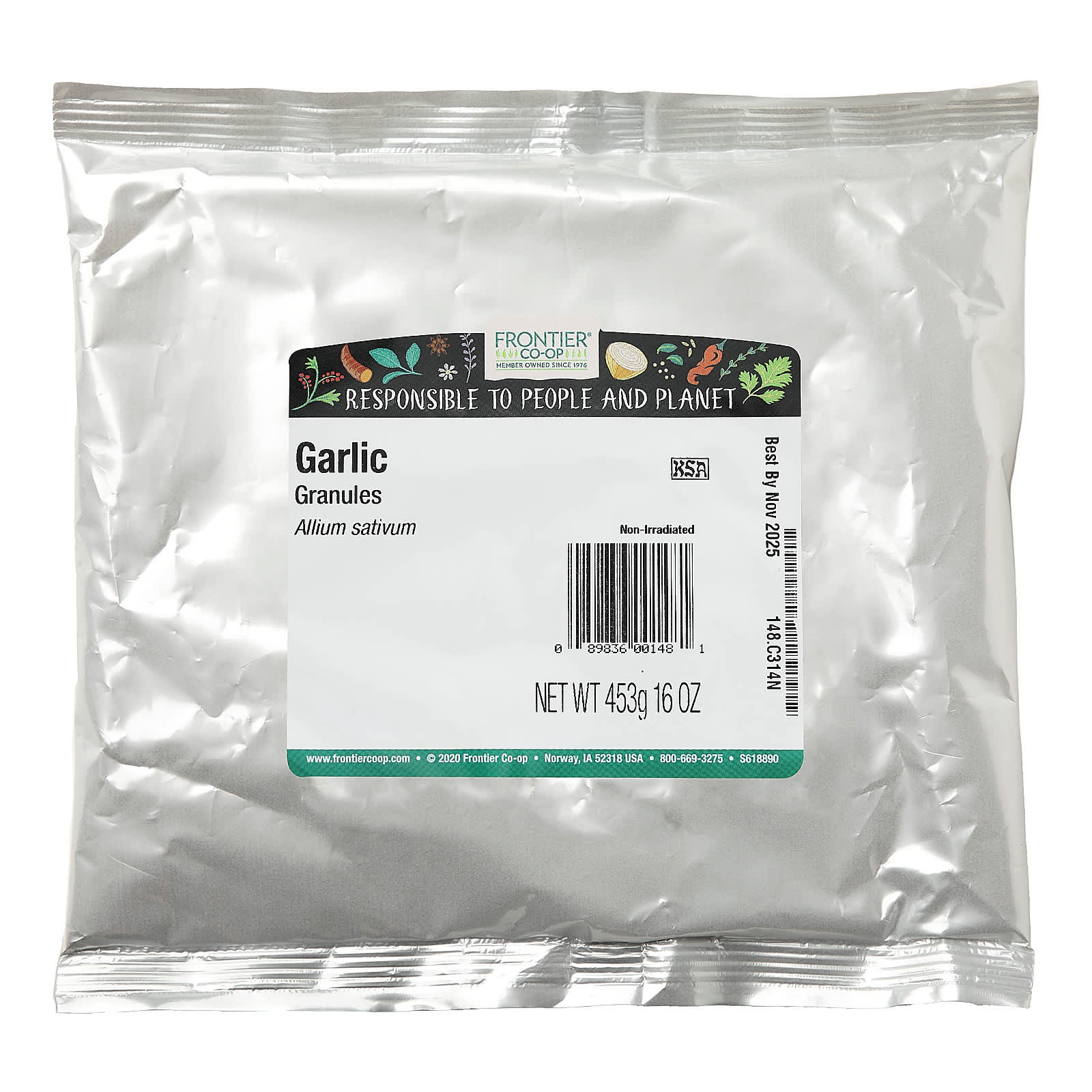 Frontier Co-op Organic Garlic Granules 16 oz, Non-Irradiated, Kosher - Image 2