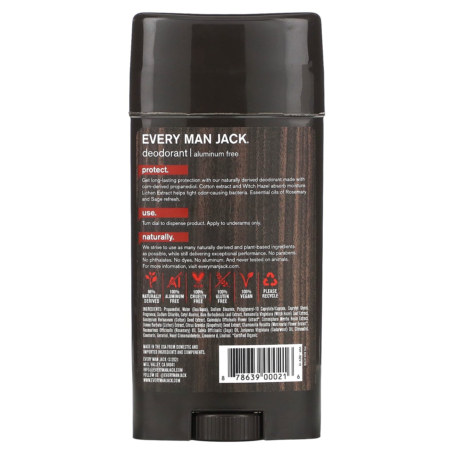Aluminum-Free Cedarwood Deodorant by Every Man Jack - 3 oz - Image 2