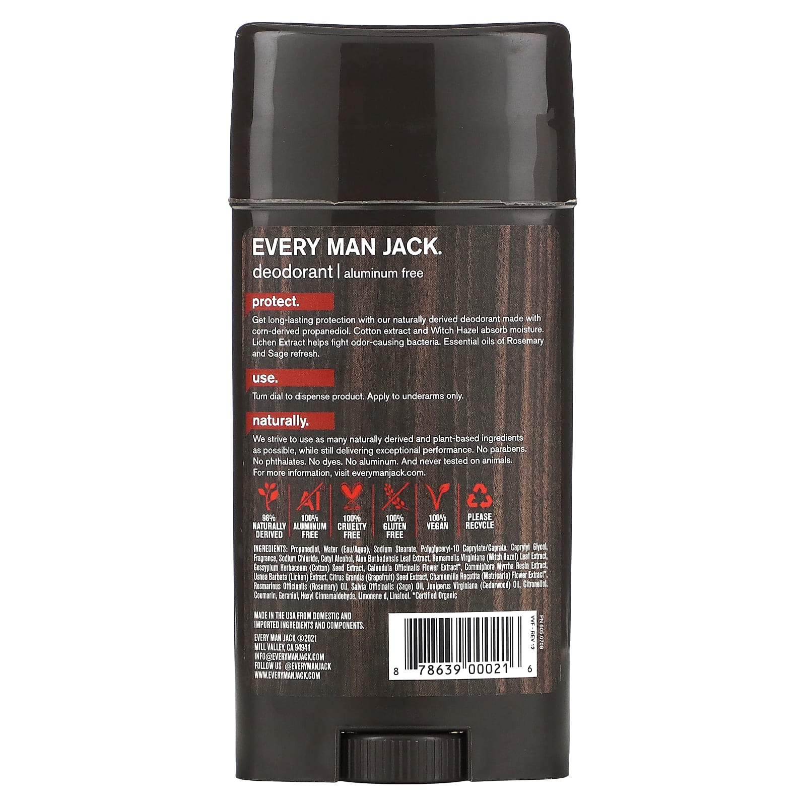 Aluminum-Free Cedarwood Deodorant by Every Man Jack - 3 oz - Image 2