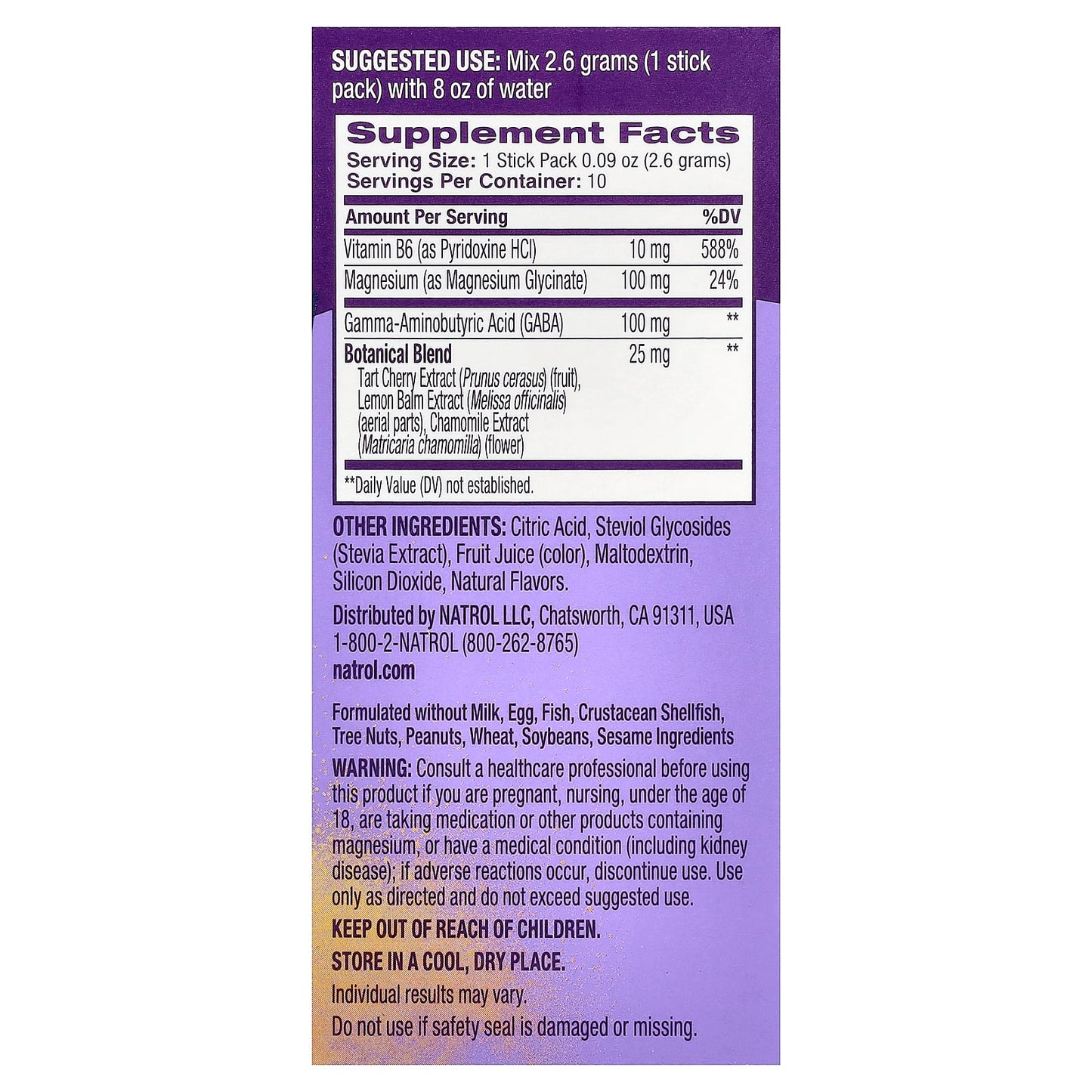 Natrol, Sleep & Restore, Calming Drink Mix, Melatonin Free, Lemon Chamomile, 10 Stick Packs, 0.09 oz (2.6 g) Each - Image 2