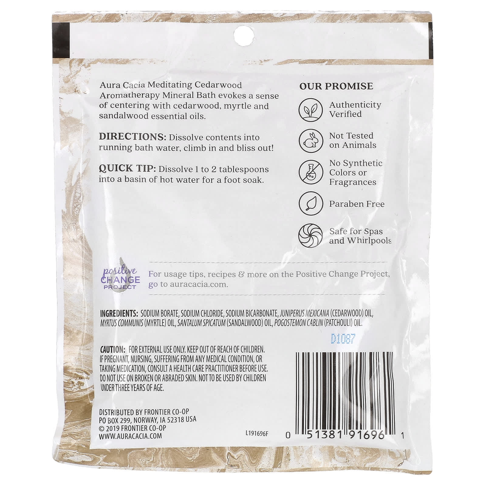 Cedarwood Aromatherapy Mineral Bath by Aura Cacia, 2.5 oz - Image 2