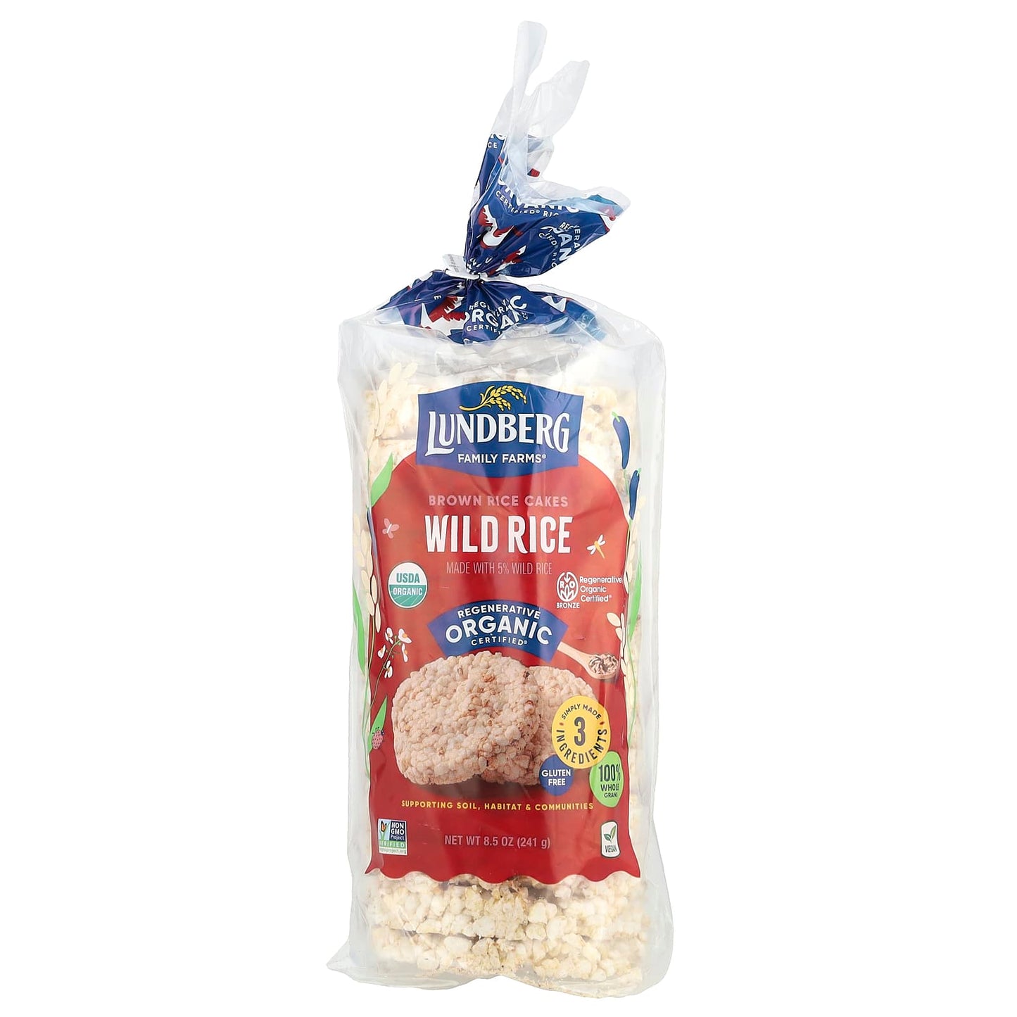 Lundberg, Organic Brown Rice Cakes, Wild Rice , 8.5 oz (241 g) - Image 1