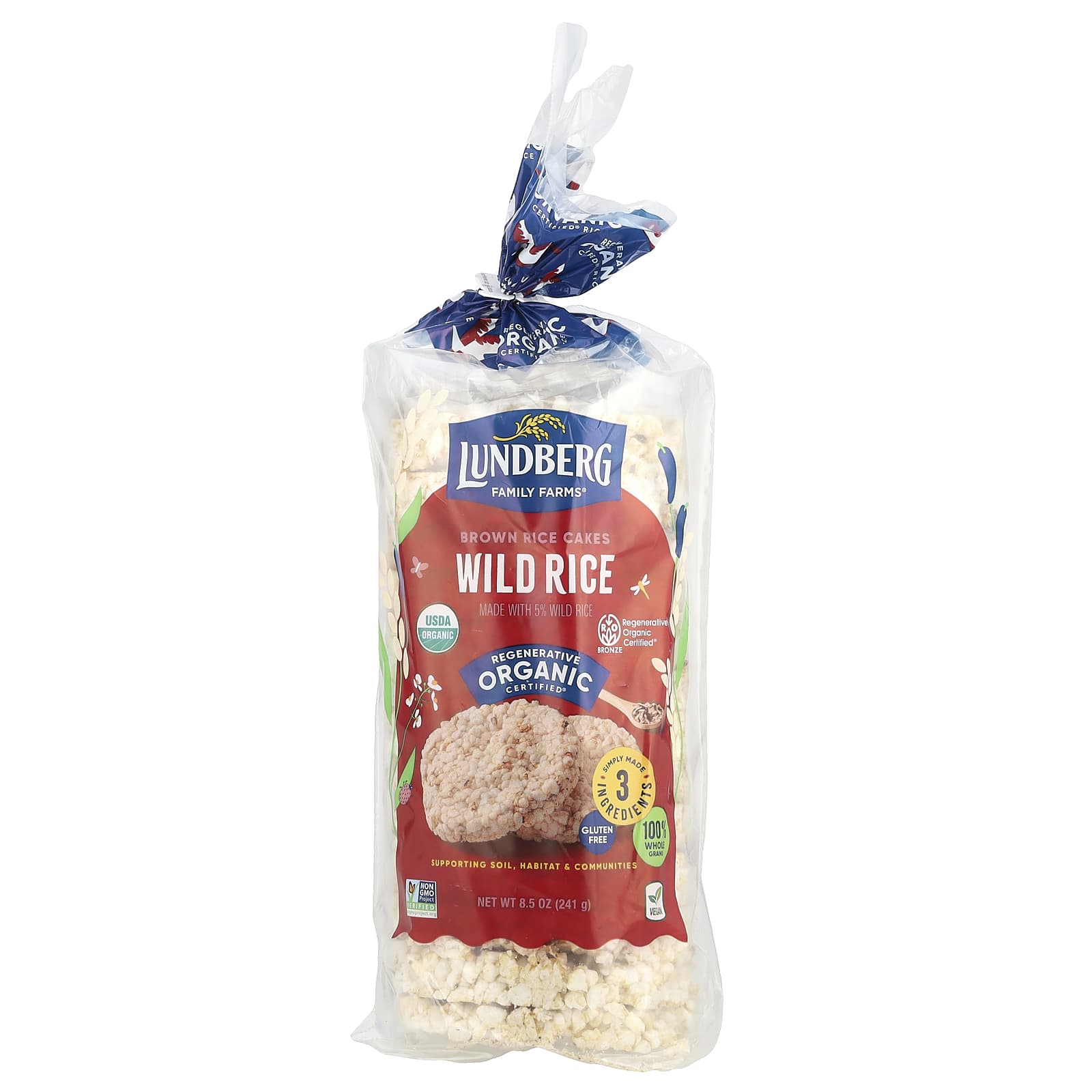 Lundberg, Organic Brown Rice Cakes, Wild Rice , 8.5 oz (241 g) - Image 1