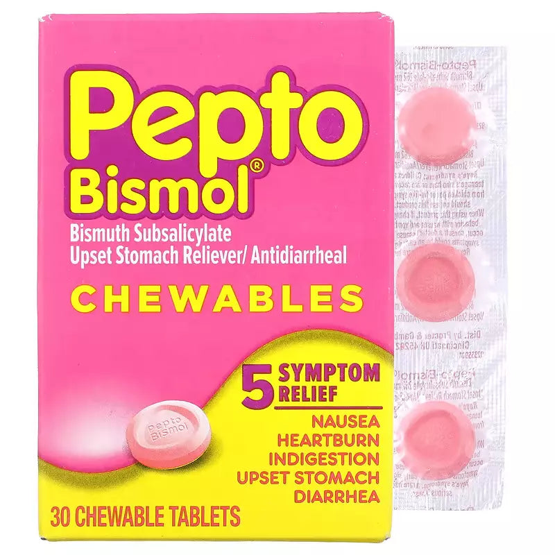 Pepto Bismol, Pepto Bismol Chewables, 30 Chewables, Expiry"2026