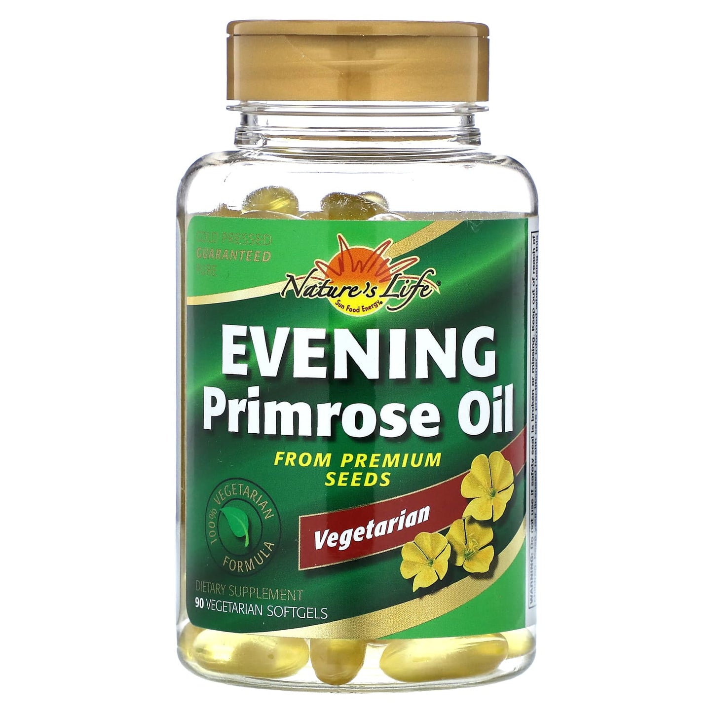 Nature's Life, Vegetarian Evening Primrose Oil, 90 Vegetarian Softgels (1,000 mg per Softgel) - Image 1