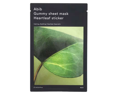 Abib, Gummy Beauty Sheet Mask, Heartleaf Sticker, 1 Sheet, 0.91 fl oz (27 ml)