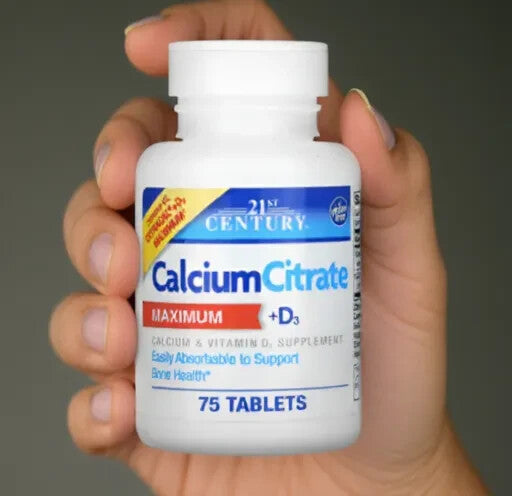 21st Century, Calcium Citrate + D3 Maximum, 75 Tablets