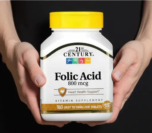 21st Century, Folic Acid, 800 mcg, 180 Easy to Swallow Tablets
