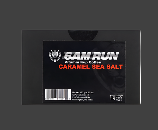 6AM Run, Vitamin Kup Coffee, Caramel Sea Salt, 12 Single Serve Cups, 4.23 oz (120 g)