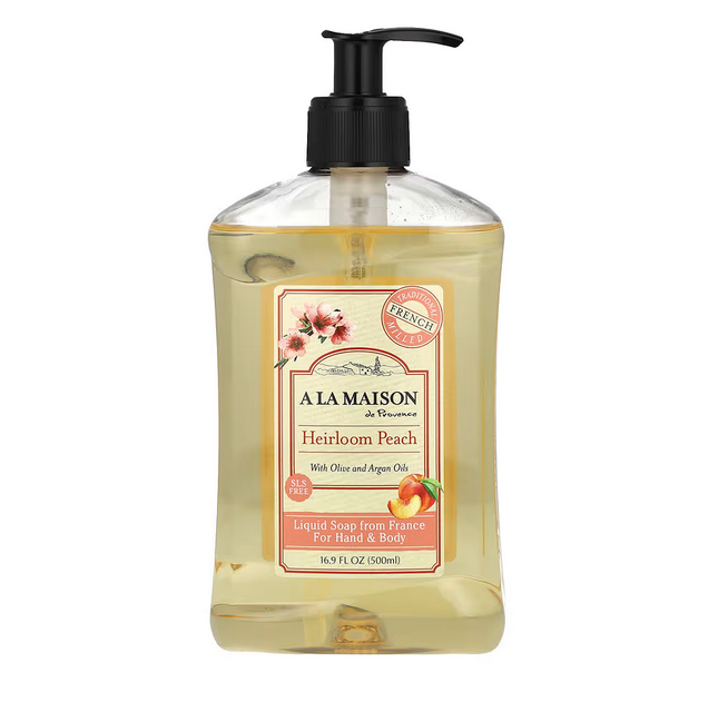 A La Maison de Provence, Liquid Soap For Hand & Body, Heirloom Peach, 16.9 fl oz (500 ml)