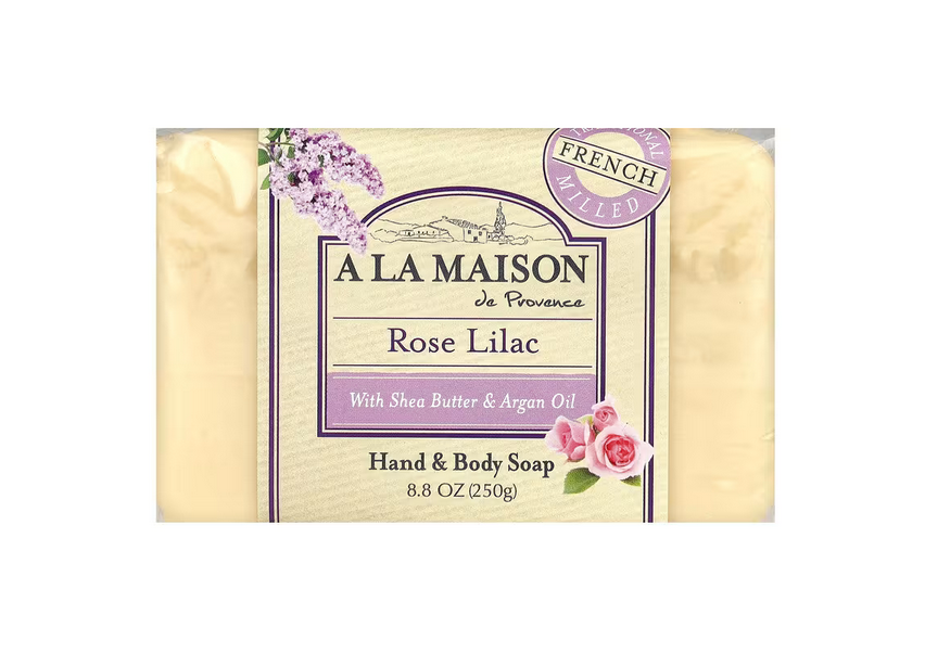 A La Maison de Provence, Hand & Body Bar Soap, Rose Lilac, 8.8 oz (250 g)