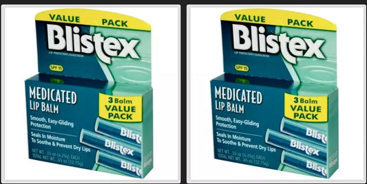 6 x BLISTEX LIP BALM, PROTECTANT/SUNSCREEN SPF 15 - 2 PCK 3 X 15OZ - EXPIRY:2026