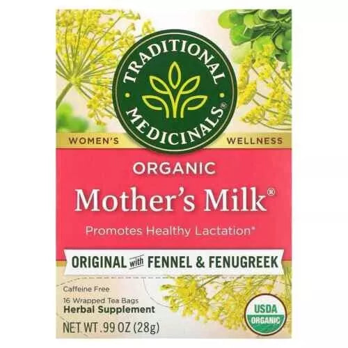 TRADITIONAL MEDICINALS - ORGANIC MOTHER'S MILK - CAFFEINE FREE - 16 BAGS