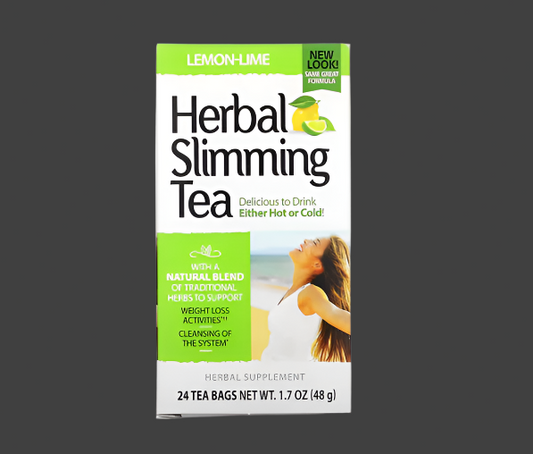 21st Century, Herbal Slimming Tea, Lemon-Lime, Caffeine Free, 24 Tea Bags, 1.7 oz (48 g), Expiry: 04/2027, Free Shipping