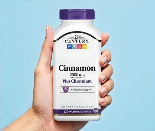 21st Century, Cinnamon Plus Chromium, 2,000 mg, 120 Vegetarian Capsules (500 mg per Capsule)