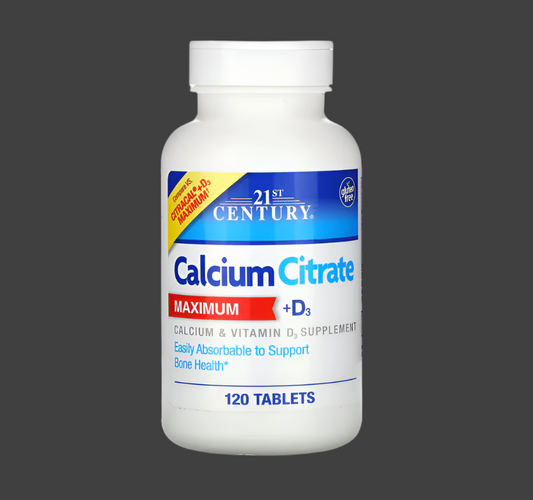 21st Century, Calcium Citrate Maximum + D3, 120 Tablets