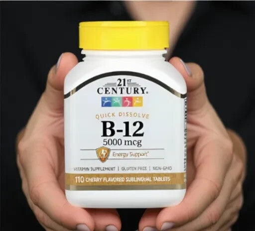 21st Century, B-12, Cherry, 5,000 mcg, 110 Sublingual Tablets