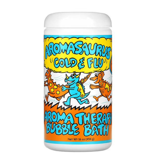 Abra Therapeutics, Aromasaurus Cold & Flu, Aroma Therapy Bubble Bath For Children, 16 oz (453 g)