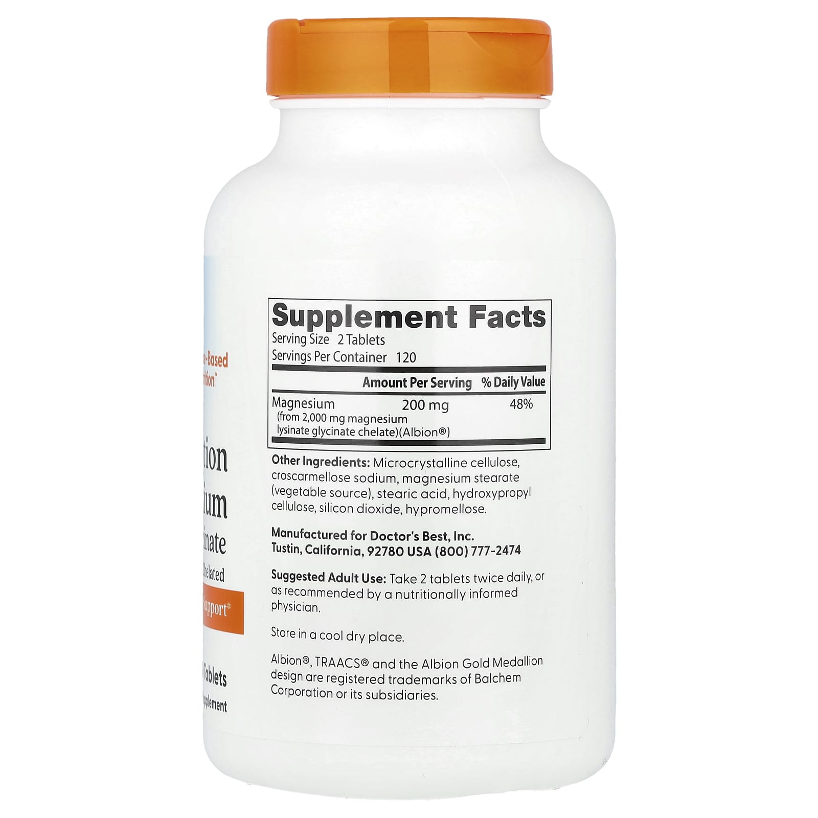 Unlock Relaxation with Doctor's Best High Absorption Magnesium, 240 Tablets (100mg) - Image 2