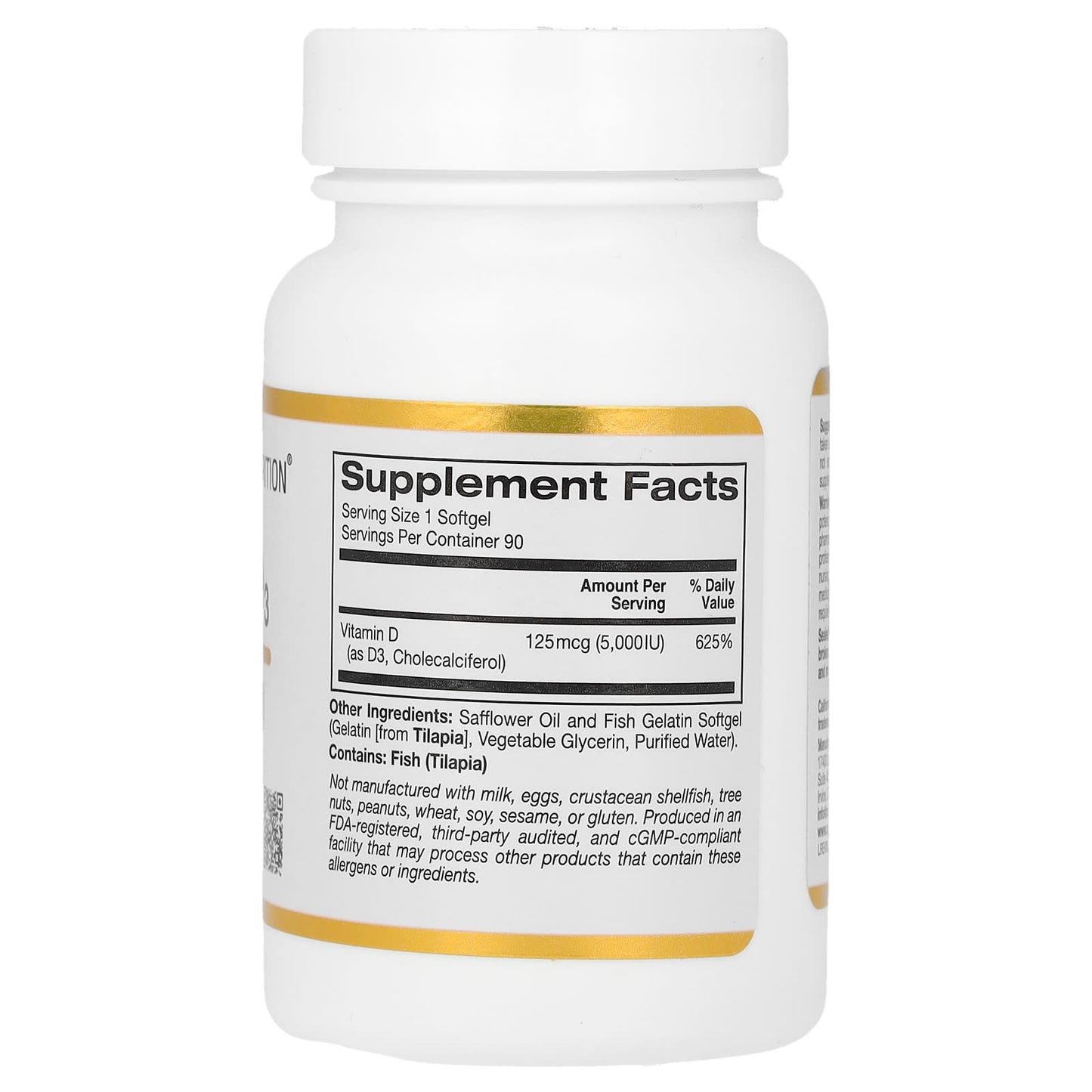 California Gold Nutrition Vitamin D3 5,000 IU for Healthy Bones & Immune System - Image 2