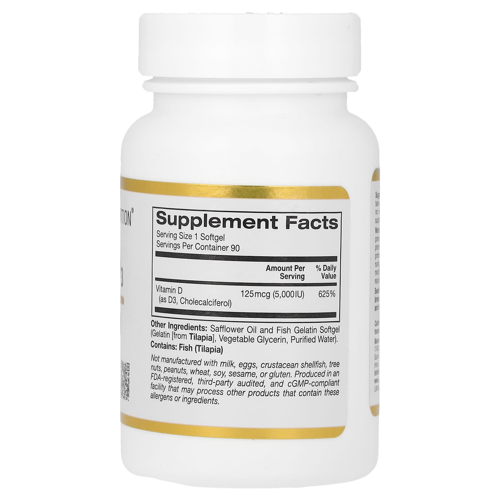 California Gold Nutrition Vitamin D3 5,000 IU for Healthy Bones & Immune System - Image 2