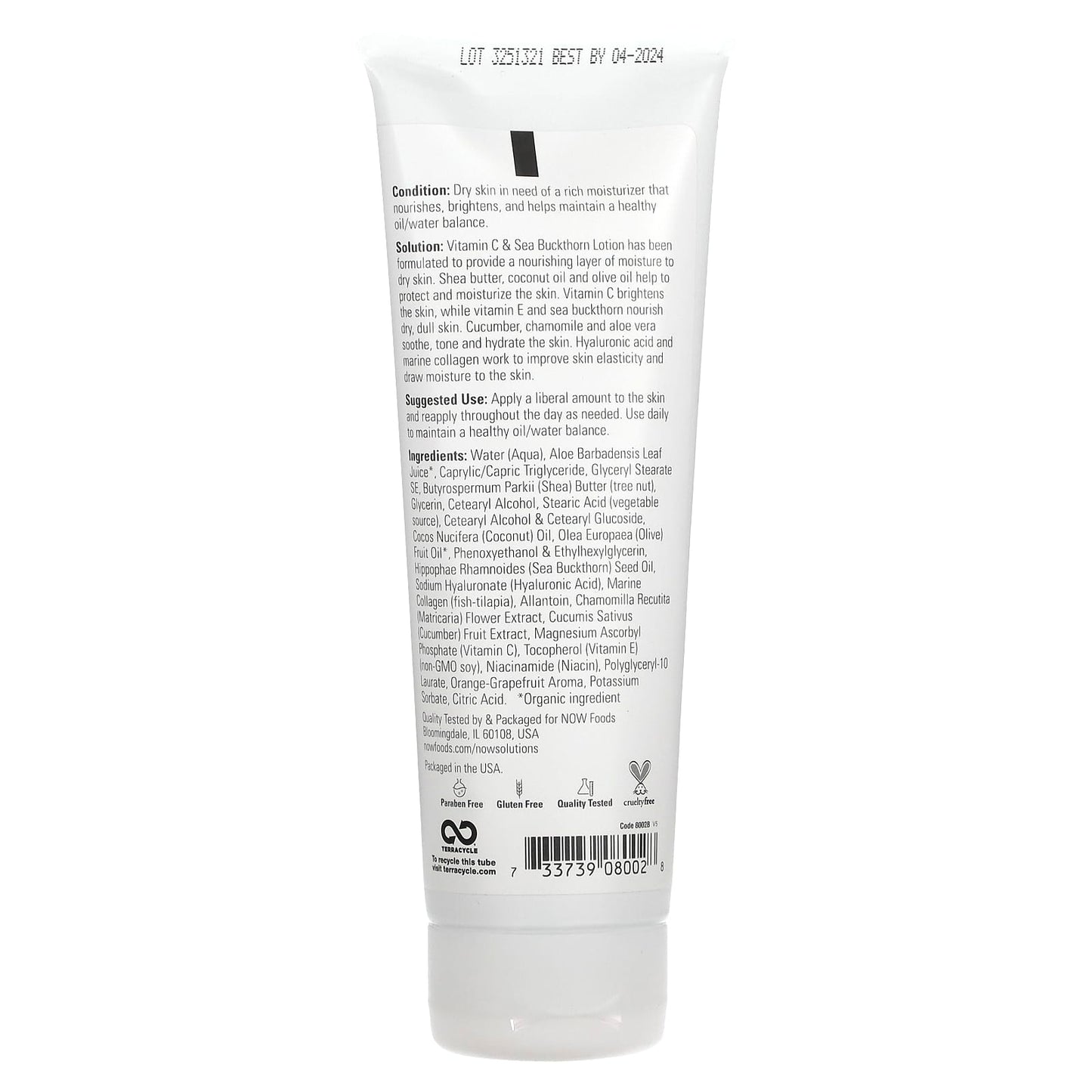 NOW Foods, Vitamin C & Sea Buckthorn Lotion, 8 fl oz (237 ml) - Image 2