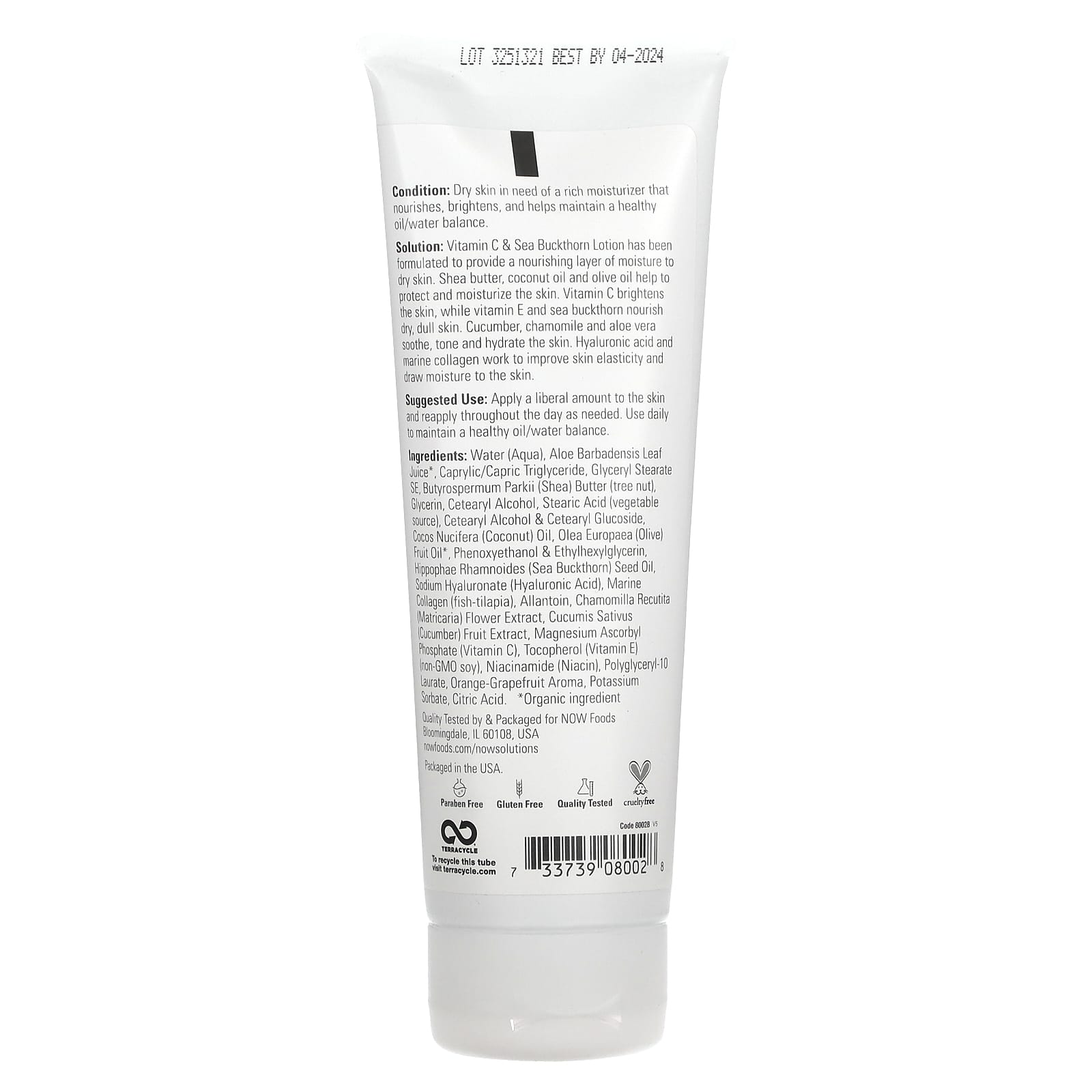 NOW Foods, Vitamin C & Sea Buckthorn Lotion, 8 fl oz (237 ml) - Image 2