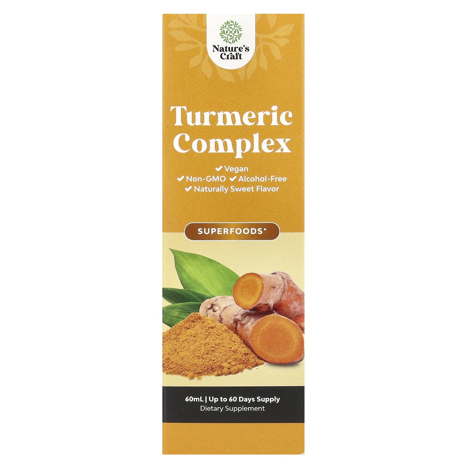 Nature's Craft, Turmeric Complex, Alcohol-Free, Naturally Sweet , 60 ml - Image 1