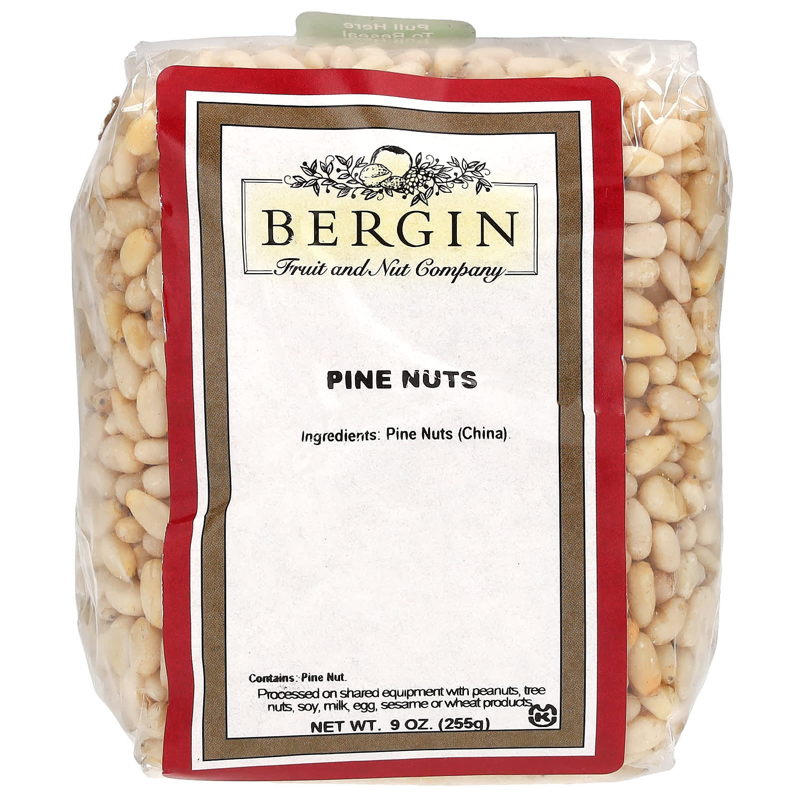 Bergin Pine Nuts 9 oz - Natural Snacking and Baking - Image 1