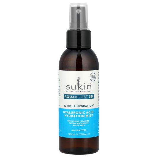 Sukin, AquaBoost 3D, Hyaluronic Acid Hydration Mist, All Skin Types, 4.23 fl oz (125 ml) - Image 1