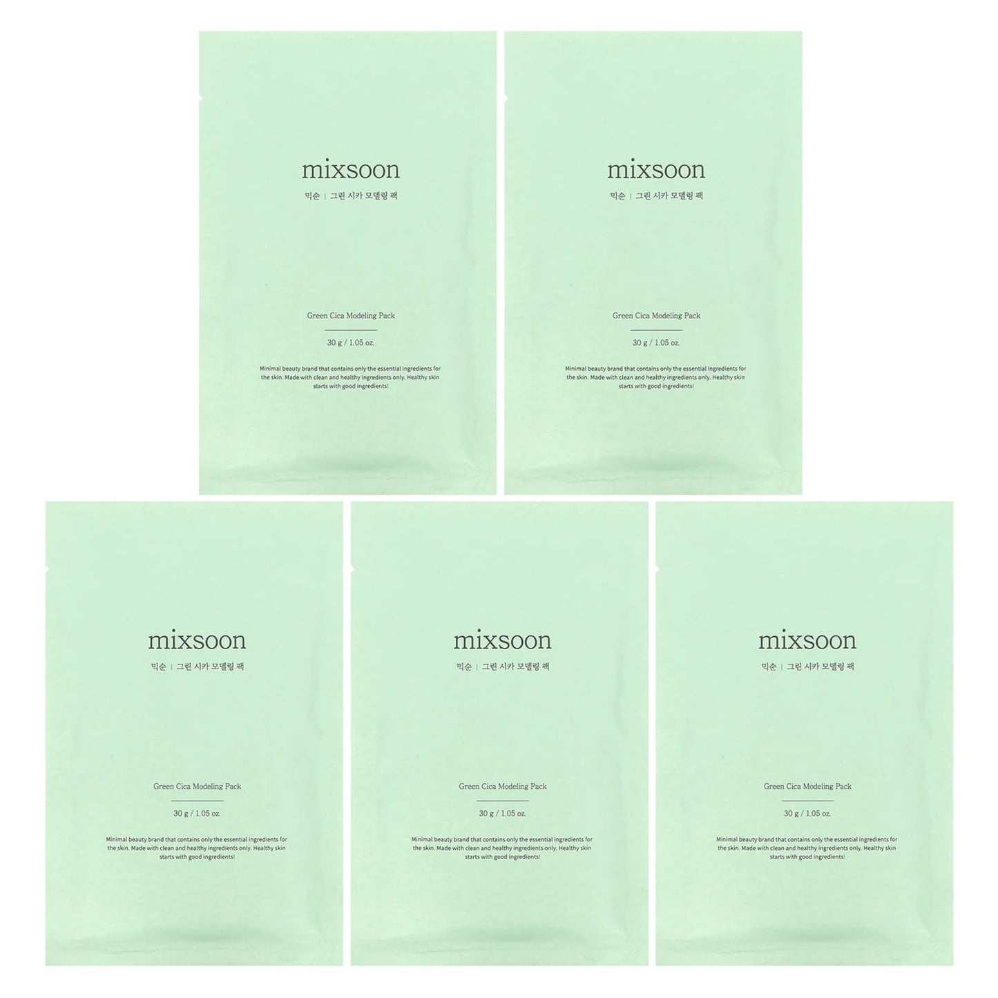 Mixsoon, Green Cica Modeling Pack, 5 Packs, 1.05 oz (30 g) each - Image 1
