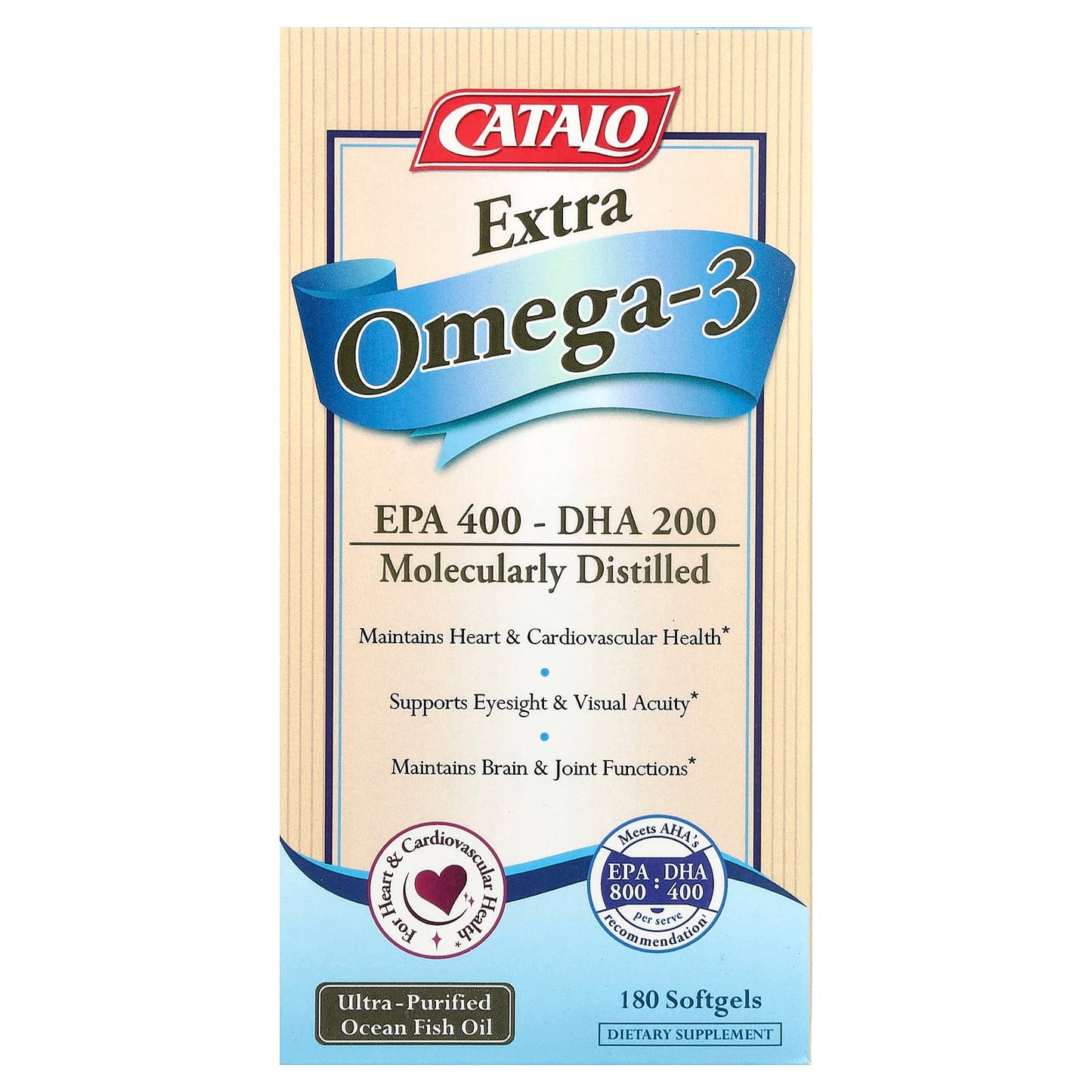 CATALO Extra Omega-3, 180 Softgels for Heart & Brain Health - Image 1