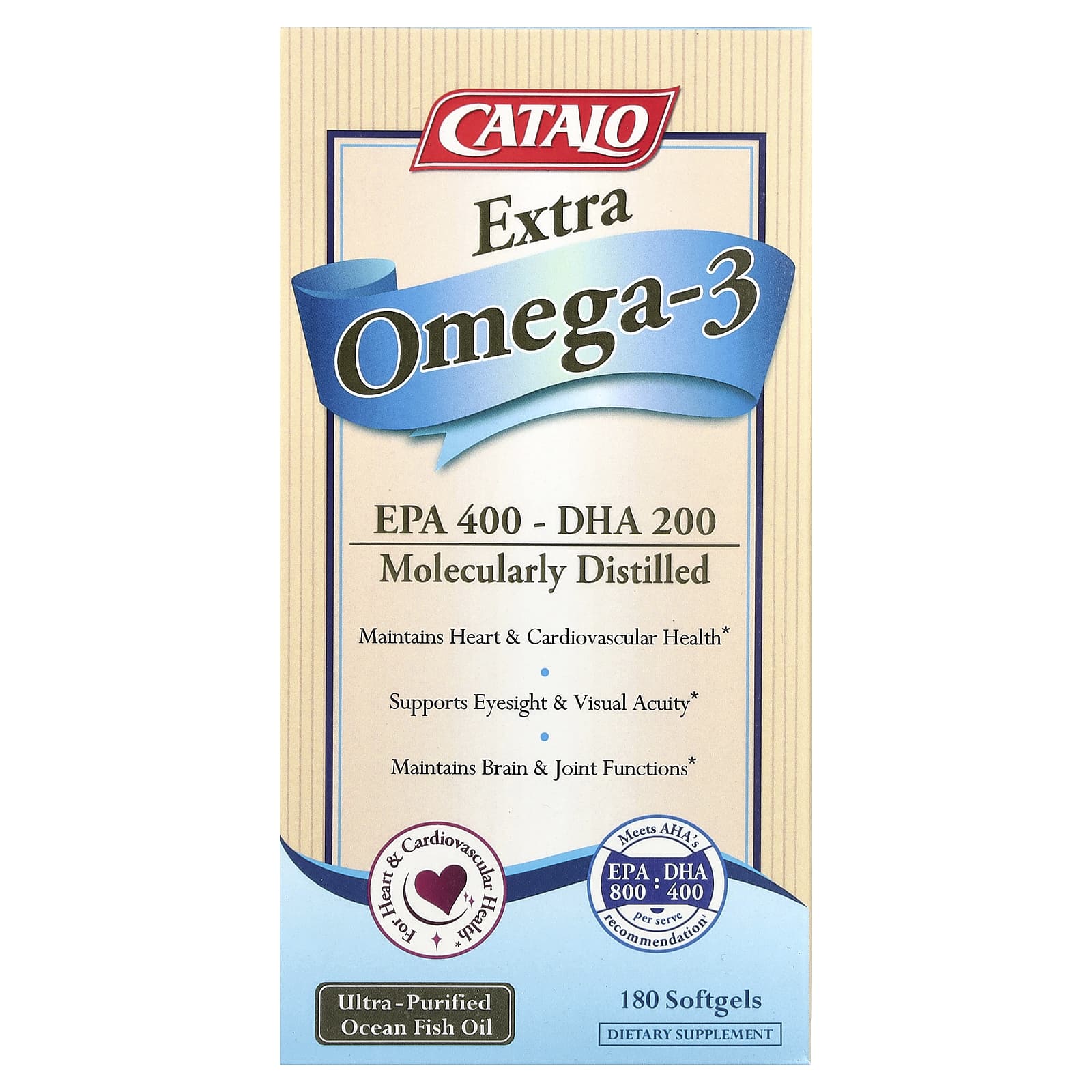 CATALO Extra Omega-3, 180 Softgels for Heart & Brain Health - Image 1