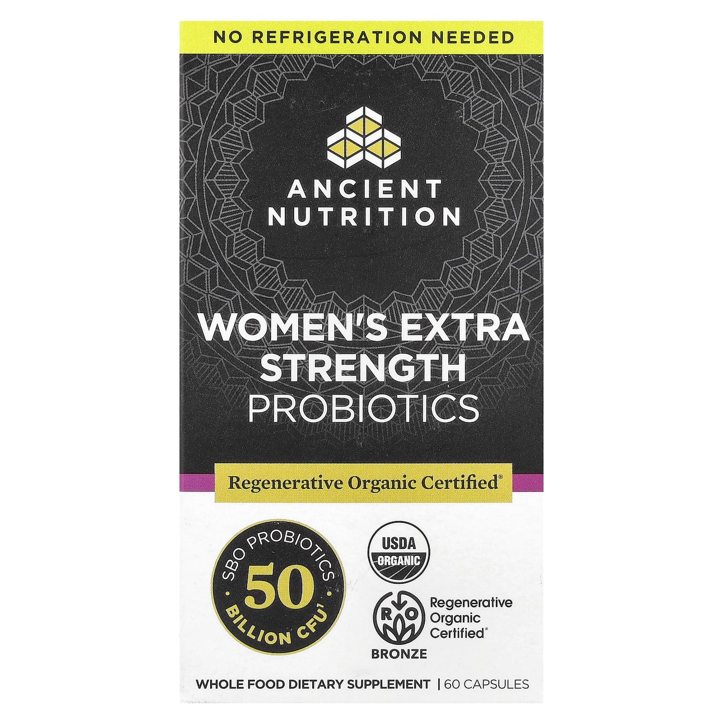 Ancient Nutrition Women's Probiotics 60 Capsules, 50B CFU, USDA Organic - Image 1