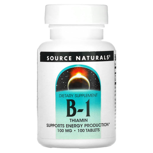 Source Naturals, B-1, Thiamin, 100 Tablets - Image 1