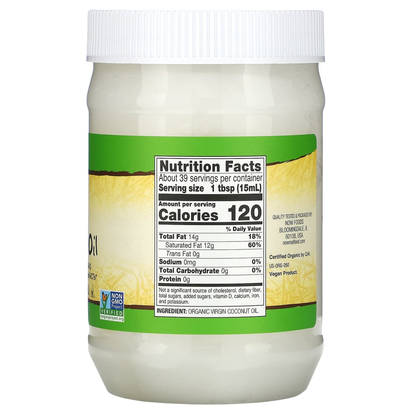 NOW Foods, Real Food, Organic Virgin Coconut Oil, 20 fl oz (591 ml) - Image 2